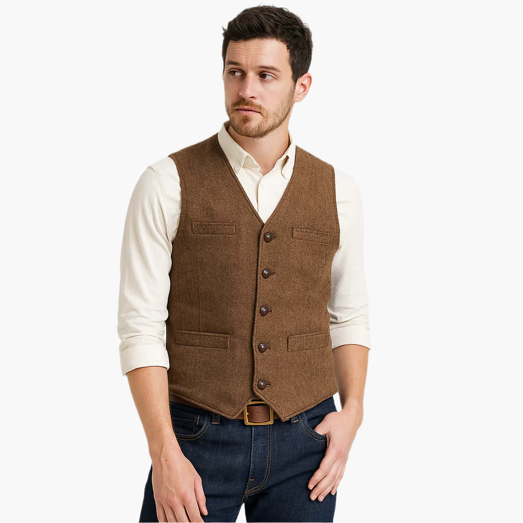 Elegant väst för herr – Modern och mångsidig stil, perfekt för chic eller avslappnad look