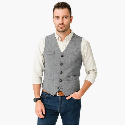 Elegant väst för herr – Modern och mångsidig stil, perfekt för chic eller avslappnad look