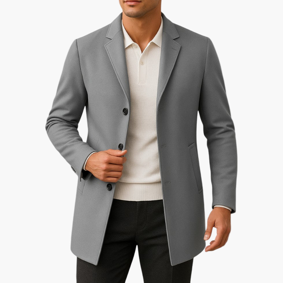 Cappotto uomo mezza stagione elegante taglio moderno stile urbano versatile
