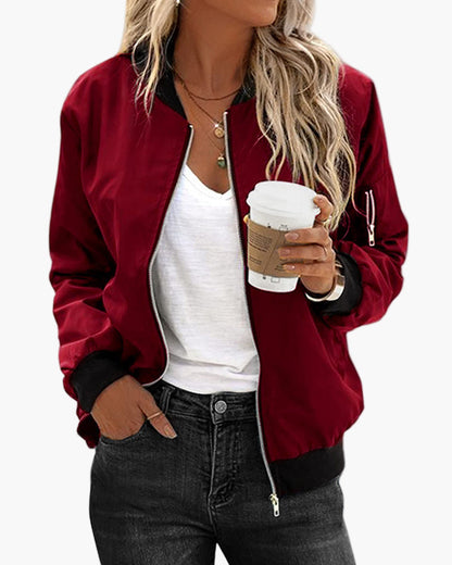 Chaqueta Bomber Clásica Casual para Mujer – Estilo Urbano y Versátil