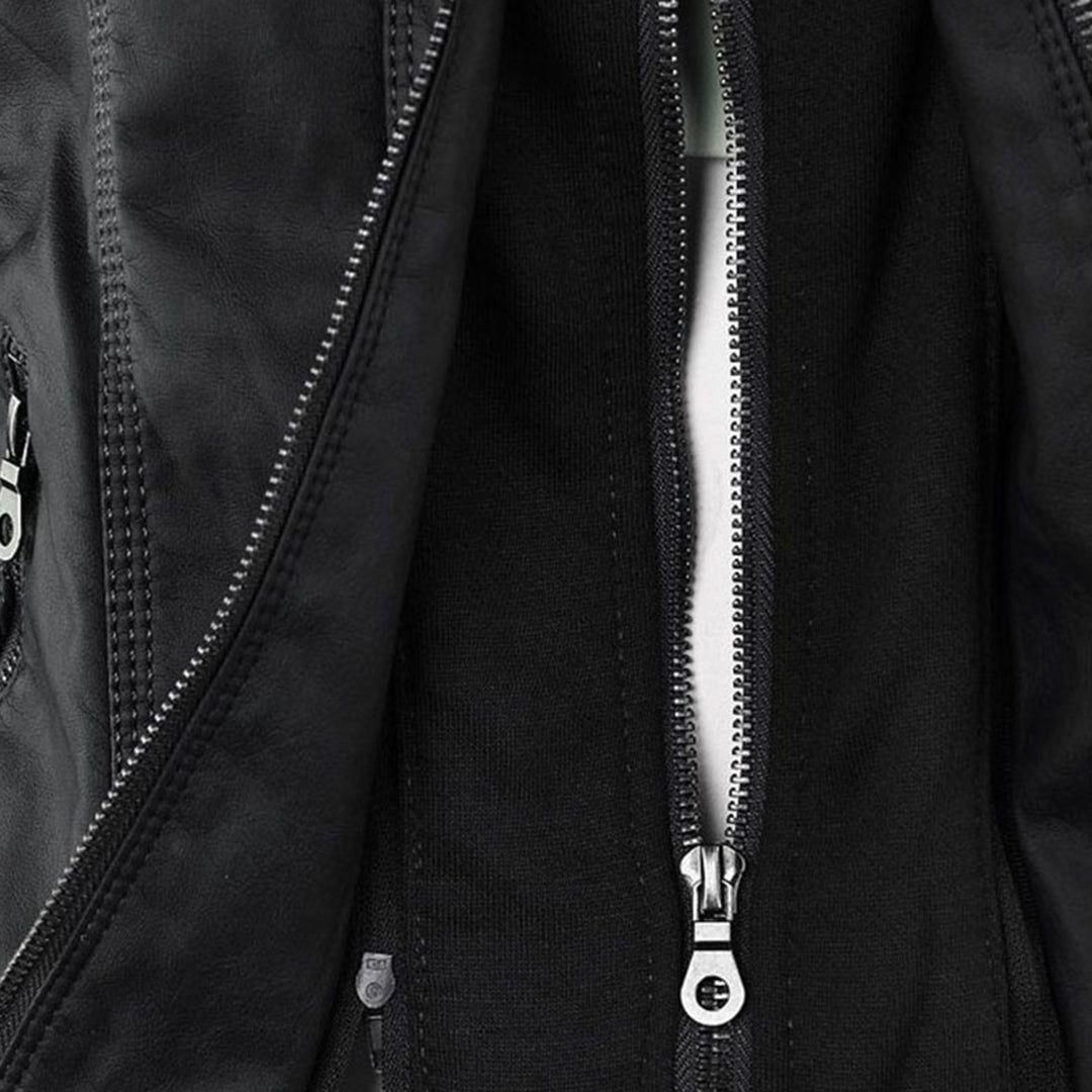 Chaqueta de entretiempo con capucha para mujer estilo motera urbana elegante