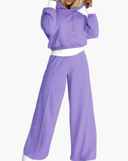 Ensemble de survêtement décontracté pour femme - 2 pièces, style moderne, idéal pour loisirs et détente