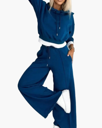 Ensemble de survêtement décontracté pour femme - 2 pièces, style moderne, idéal pour loisirs et détente