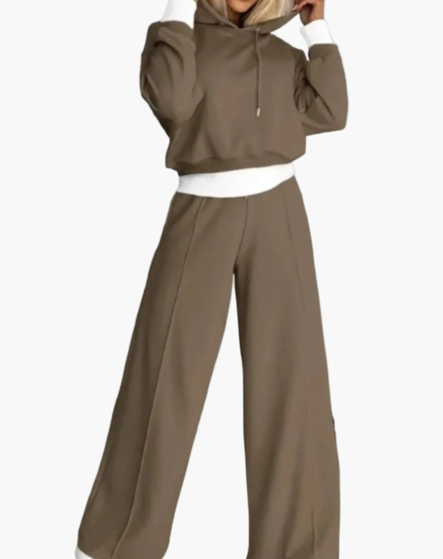 Ensemble de survêtement décontracté pour femme - 2 pièces, style moderne, idéal pour loisirs et détente