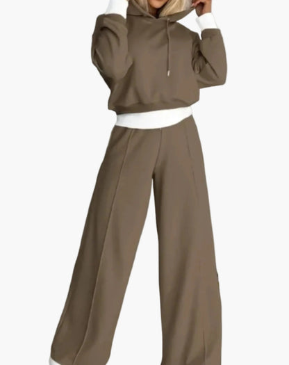 Ensemble de survêtement décontracté pour femme - 2 pièces, style moderne, idéal pour loisirs et détente