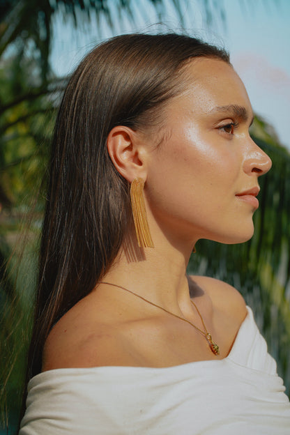 Caroline – Elegante Ohrringe mit Fransen und langem Quasten-Design