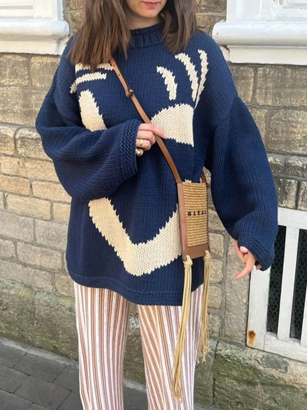 Comfortabele artistieke stijl trui voor dames – Ontspannen en originele look