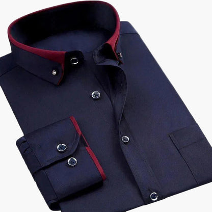 Chemise habillée homme style luxe col contrasté – Élégance professionnelle et soirée