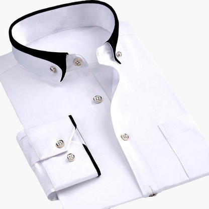 Chemise habillée homme style luxe col contrasté – Élégance professionnelle et soirée