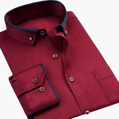 Chemise habillée homme style luxe col contrasté – Élégance professionnelle et soirée