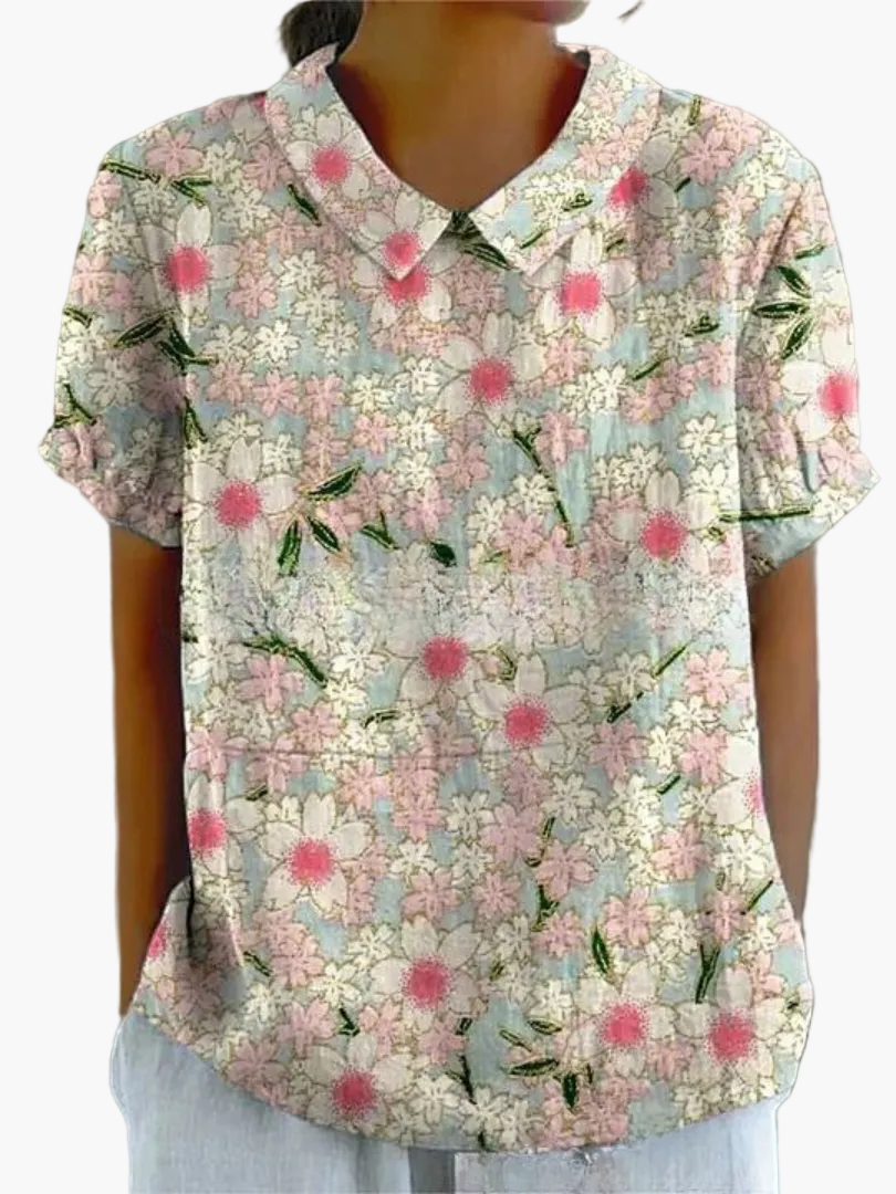 Blouse Femme Style Vintage Élégant à Motifs Floraux – Mode Décontractée et Chic
