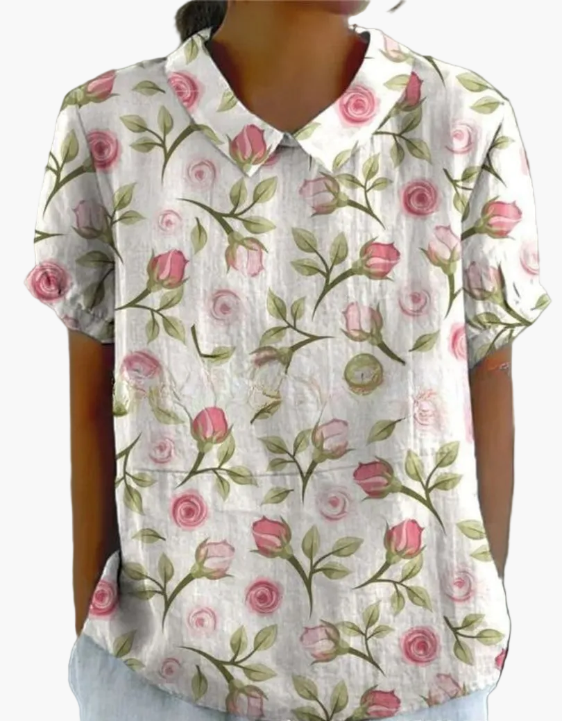 Blouse Femme Style Vintage Élégant à Motifs Floraux – Mode Décontractée et Chic