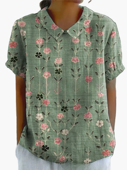 Blouse Femme Style Vintage Élégant à Motifs Floraux – Mode Décontractée et Chic