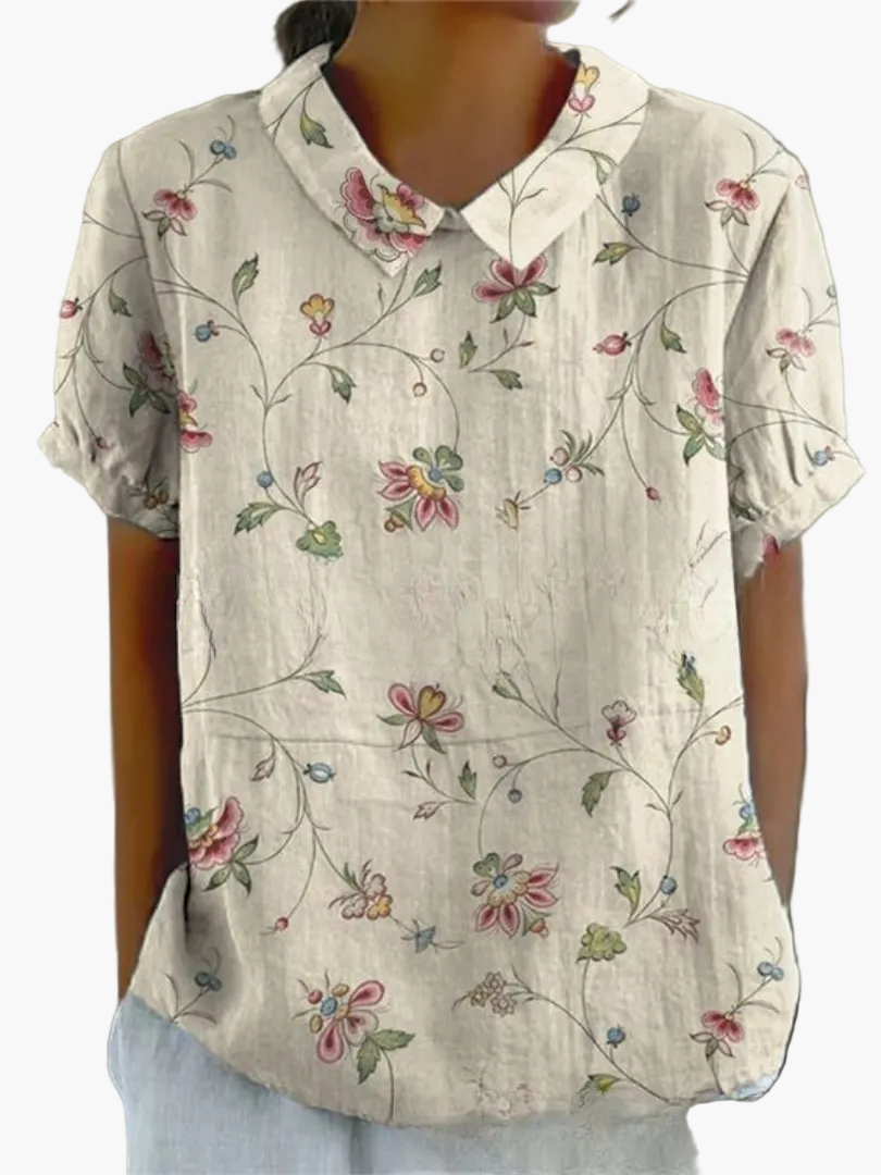 Blouse Femme Style Vintage Élégant à Motifs Floraux – Mode Décontractée et Chic