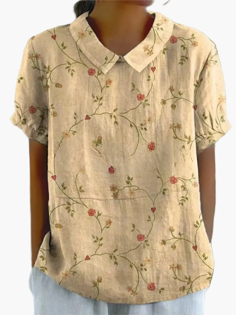 Blouse Femme Style Vintage Élégant à Motifs Floraux – Mode Décontractée et Chic