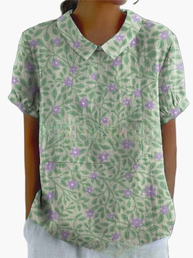 Blouse Femme Style Vintage Élégant à Motifs Floraux – Mode Décontractée et Chic