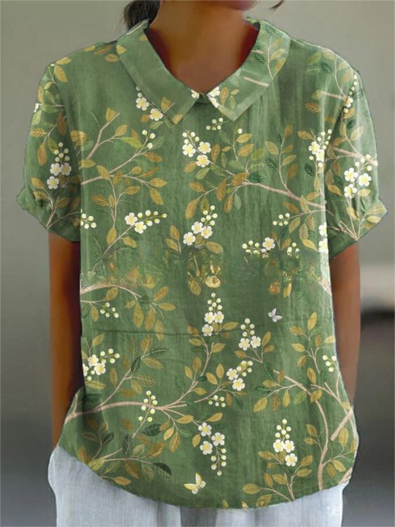 Blouse Femme Style Vintage Élégant à Motifs Floraux – Mode Décontractée et Chic