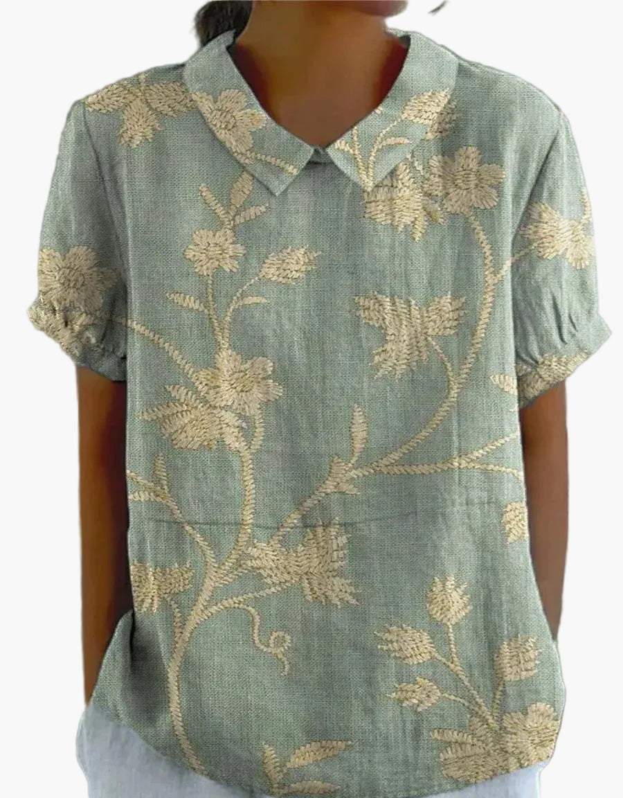 Blouse Femme Style Vintage Élégant à Motifs Floraux – Mode Décontractée et Chic