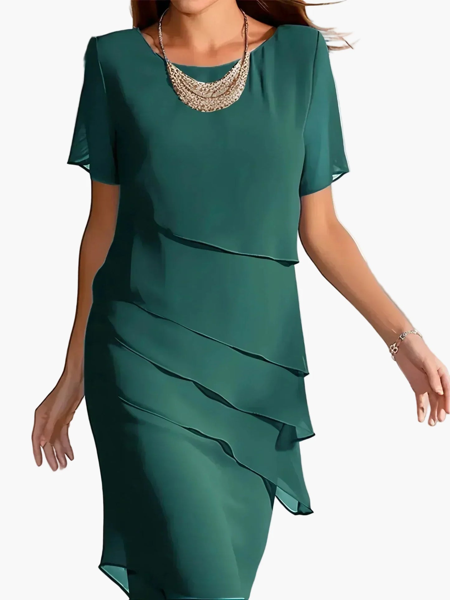 Vestido de Mujer Elegante Ceñido con Volantes – Ideal para Noches y Ceremonias