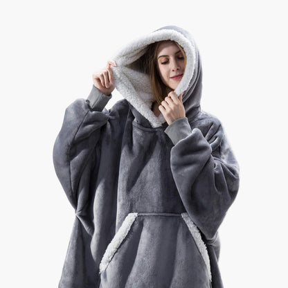 Damska bluza z kapturem w kratę – sweter casual i idealny koc na dom