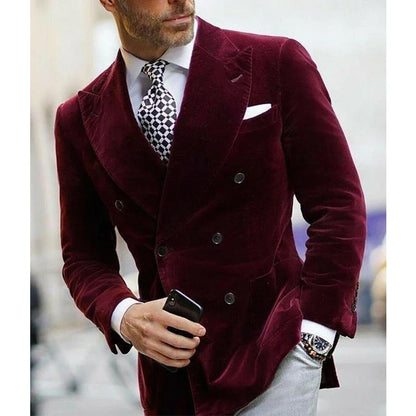Elegant men's suit jacket business style double-breasted - formal and sophisticated fashion