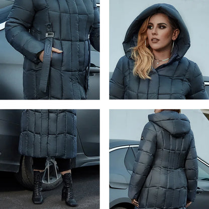 Cappotto Piumino Lungo Donna Taglia Grande Elegante Inverno Urbano
