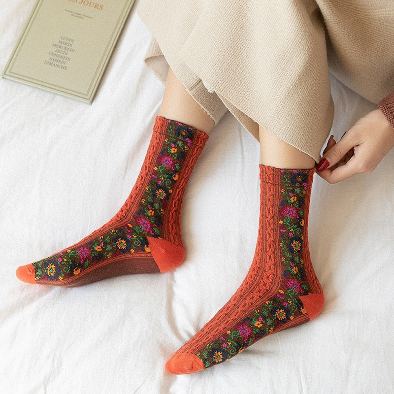 LuxeSock - Fugtabsorberende Blomsterstrømper