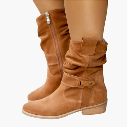 Women's Casual Style Low Shaft Boots with Zipper Closure - Ideal for Everyday and Office Use
