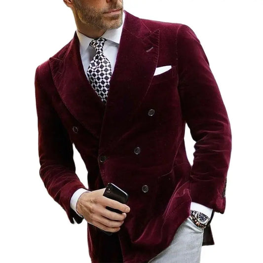 Chaqueta de traje para hombre elegante estilo business de doble botonadura - moda formal y sofisticada
