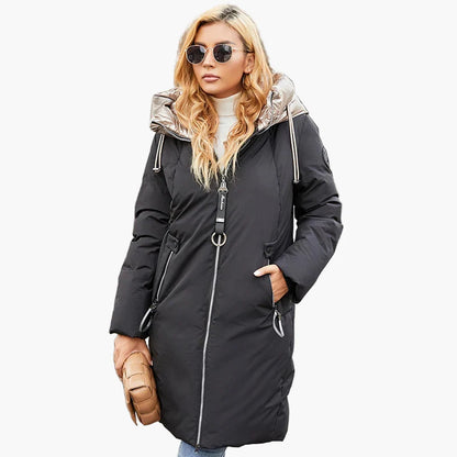 Cappotto invernale donna stile urbano chic con ampio colletto – Ideale per il freddo