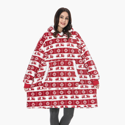 Damska bluza z kapturem w kratę – sweter casual i idealny koc na dom