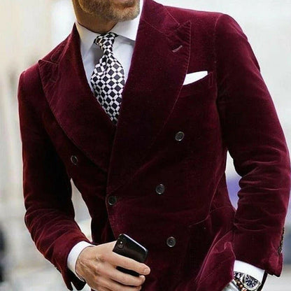 Elegant men's suit jacket business style double-breasted - formal and sophisticated fashion