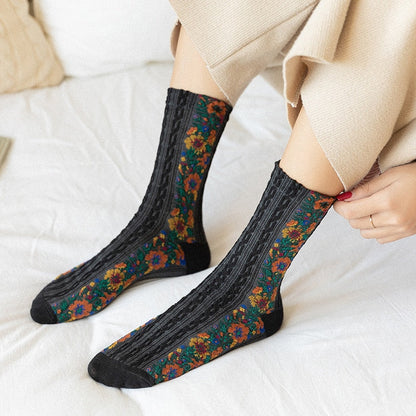 LuxeSock - Fugtabsorberende Blomsterstrømper