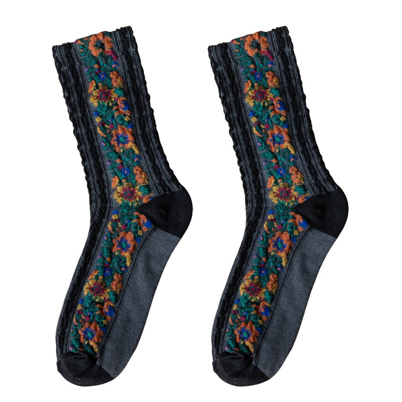LuxeSock - Fugtabsorberende Blomsterstrømper