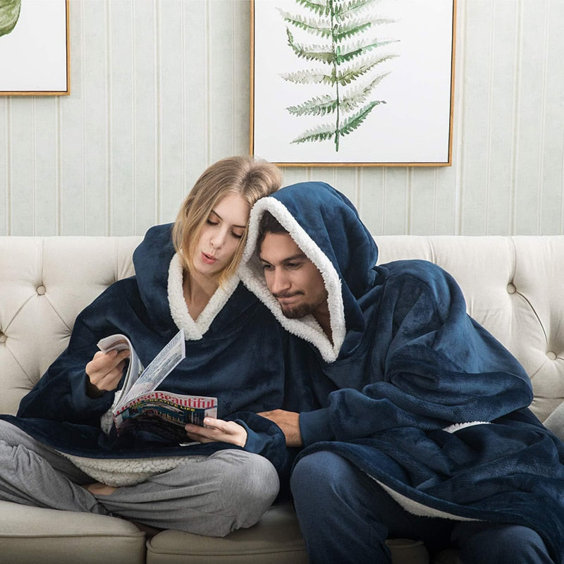 Damska bluza z kapturem w kratę – sweter casual i idealny koc na dom