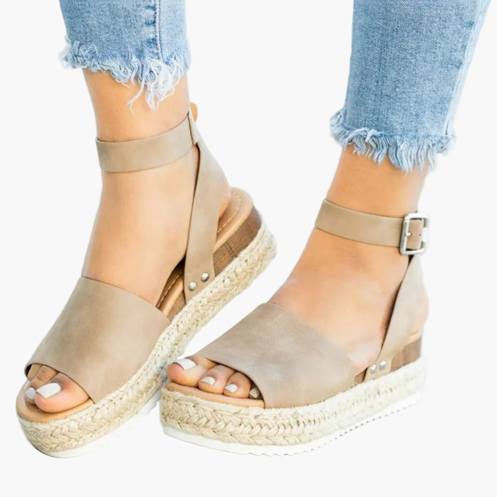 Sandales compensées à plateforme pour femme – Style espadrille moderne et confortable