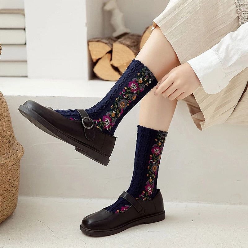 LuxeSock - Fugtabsorberende Blomsterstrømper