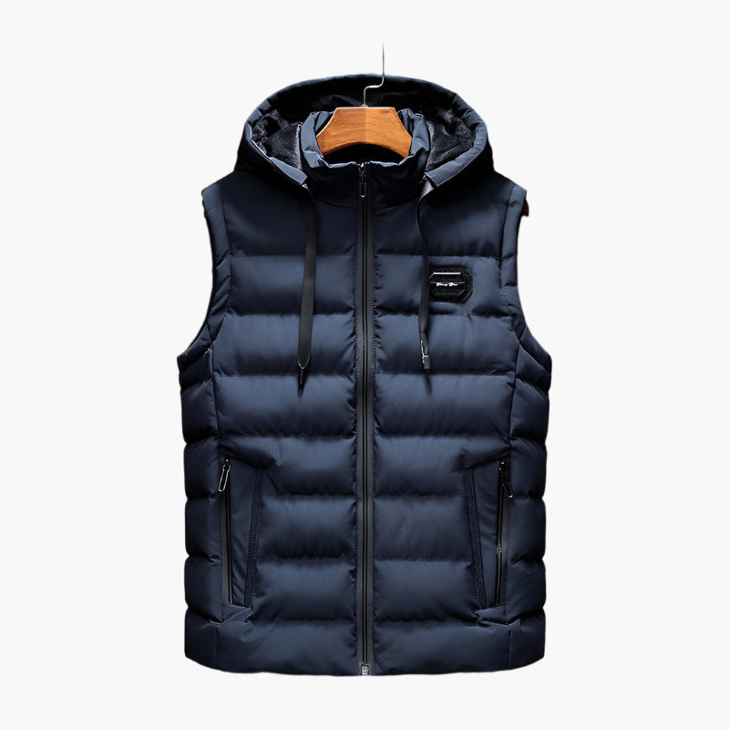 Gilet imbottito senza maniche uomo stile urbano per attività outdoor e quotidiane