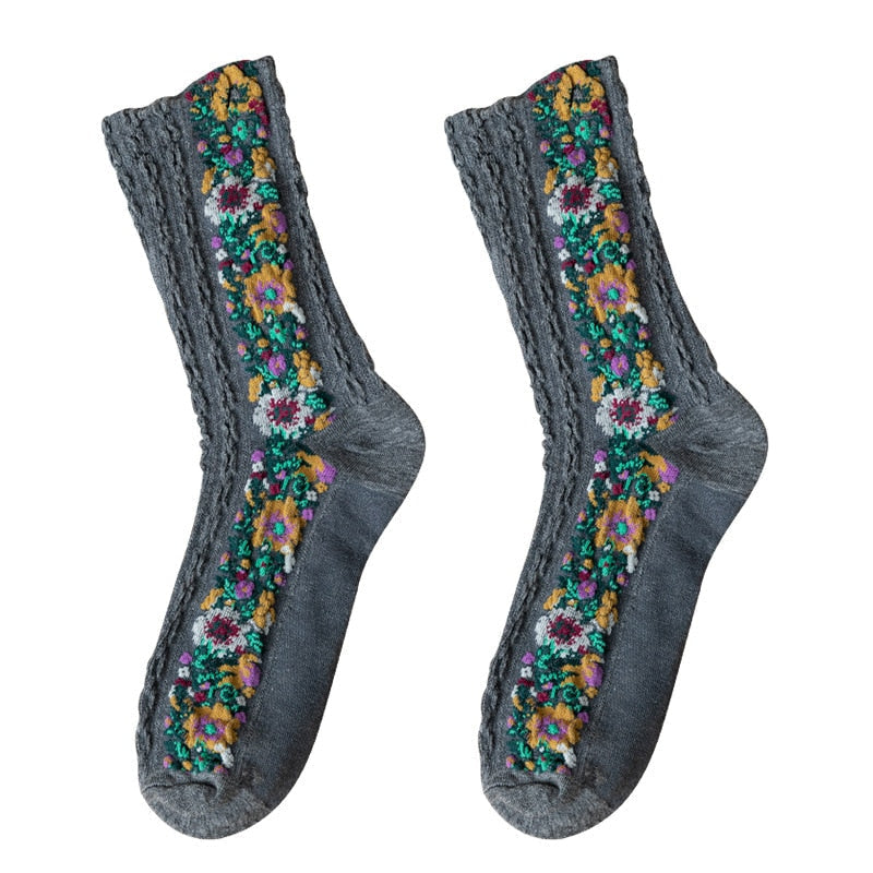 LuxeSock - Fugtabsorberende Blomsterstrømper