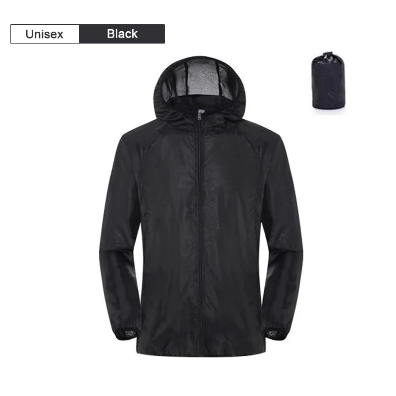 Veste légère à capuche unisexe respirante déperlante protection solaire
