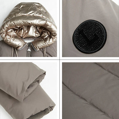 Cappotto invernale donna stile urbano chic con ampio colletto – Ideale per il freddo