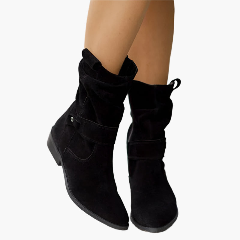 Women's Casual Style Low Shaft Boots with Zipper Closure - Ideal for Everyday and Office Use