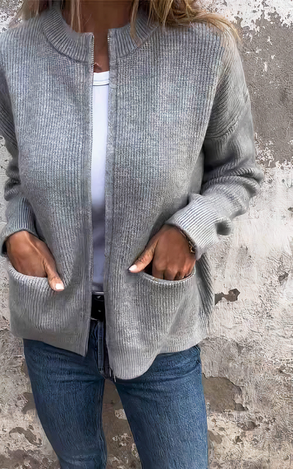 Chaqueta con cremallera elegante para mujer – Estilo moderno y cómodo, ideal para el día a día
