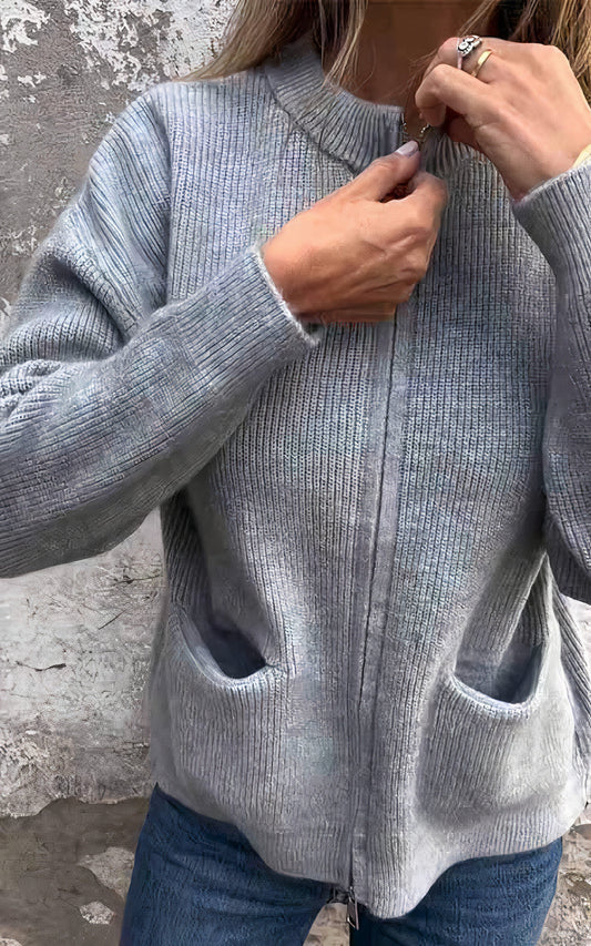 Elegancka kurtka damska na zamek – nowoczesny i wygodny styl, idealna na co dzień