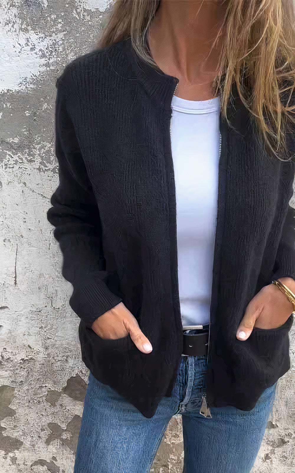 Chaqueta con cremallera elegante para mujer – Estilo moderno y cómodo, ideal para el día a día