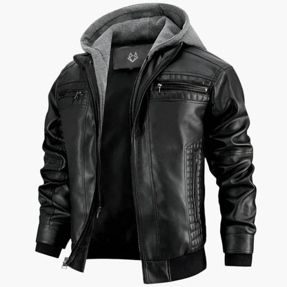 Veste Motard à Capuche pour Homme Style Urbain Décontracté