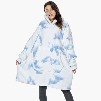 Damska bluza z kapturem w kratę – sweter casual i idealny koc na dom