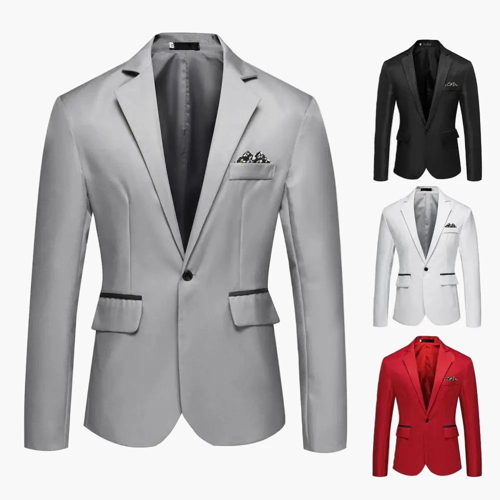 Chaqueta de traje elegante para hombre, corte slim, para ocasiones formales y veladas