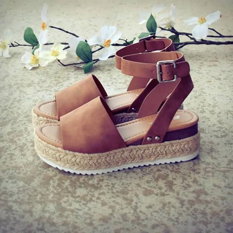 Sandales compensées à plateforme pour femme – Style espadrille moderne et confortable