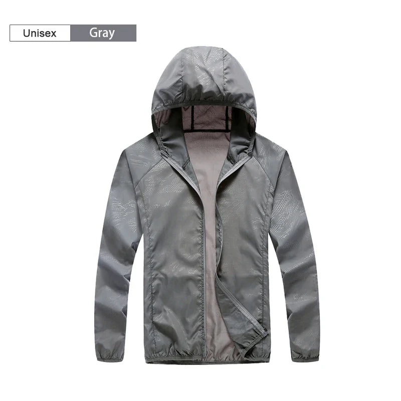 Veste légère à capuche unisexe respirante déperlante protection solaire